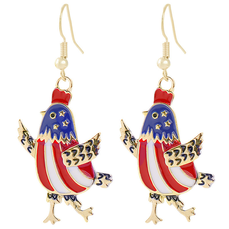 Women nan enamel horseshoe earrings with star motif and fishhook closure Kalsten