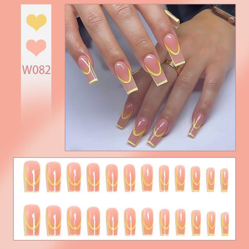 Artistic Nail Tips with Geometric Design Kalsten