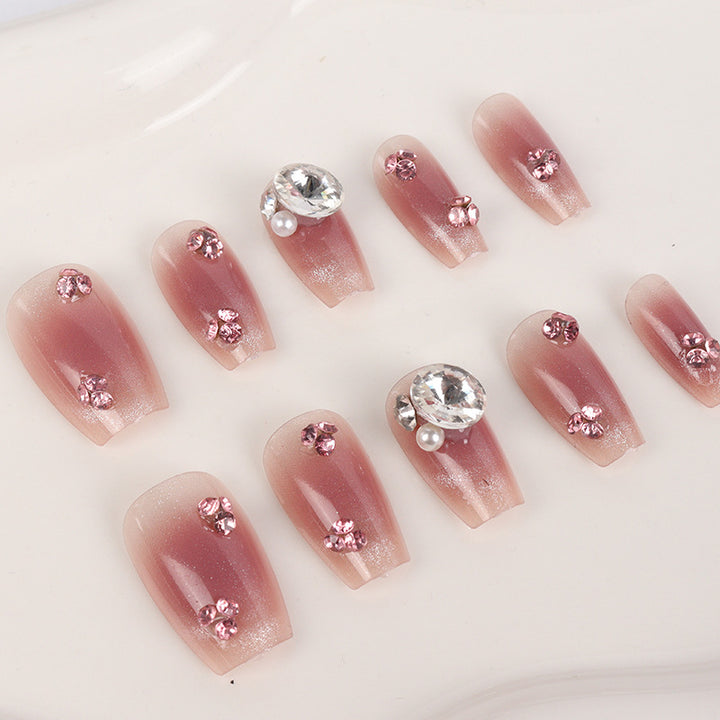 Rhinestone-Embellished Press-On Nail Art Set Kalsten
