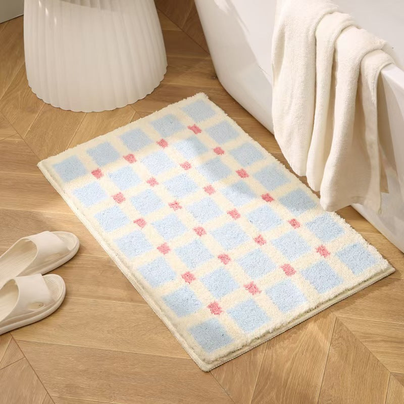 Geometric Textured Plush Bath Mat Kalsten