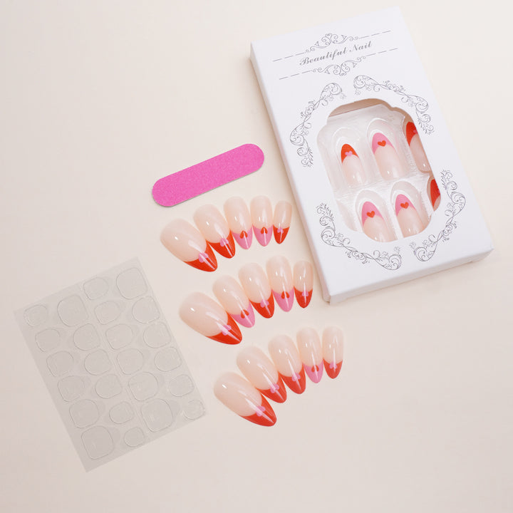 Heart-Patterned Press-On Nails Kalsten