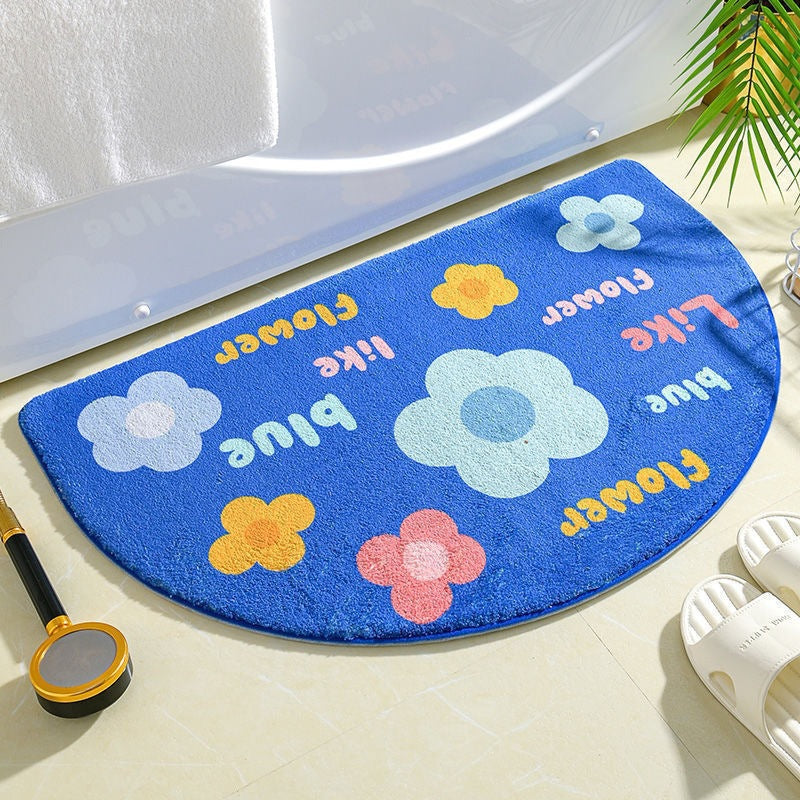 Floral Print Bathroom Mat for Home