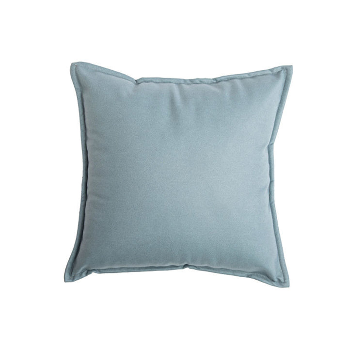 Square Piped-Edge Velvet-Look Decorative Throw Pillow with Removable Zip Cover and Plush Insert