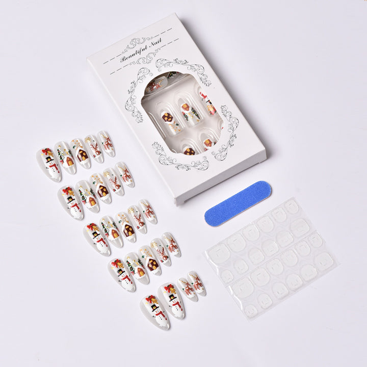 Christmas-Themed Press-On Nail Art Set
