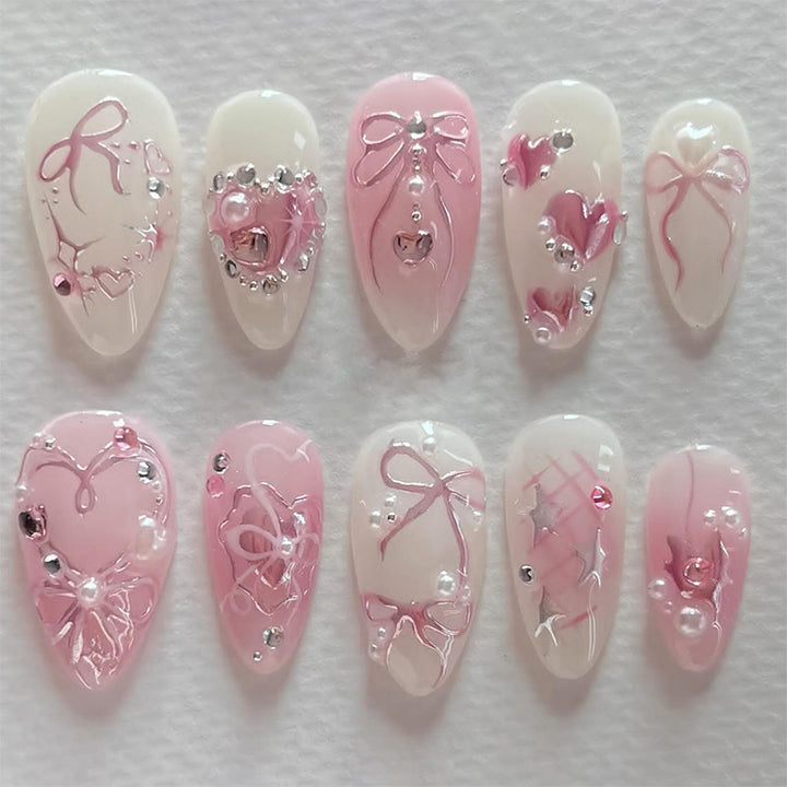 Decorative Bow Knot Press-On Nail Set Kalsten
