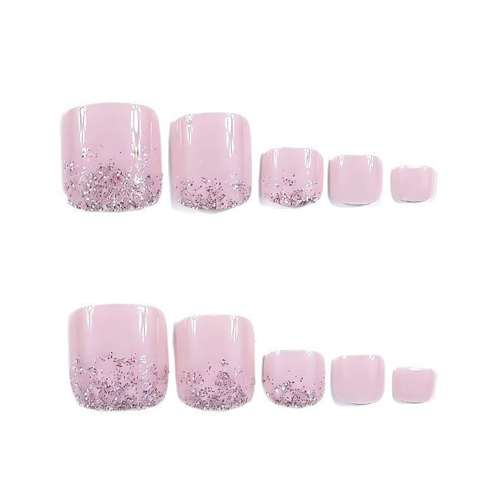 Elegant Glittery Pedicure Nail Art Kalsten