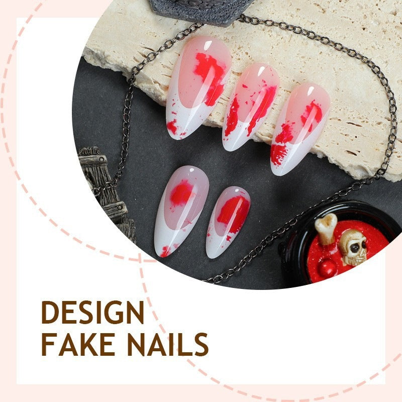 Artificial nail set with floral accents and unusual design Kalsten