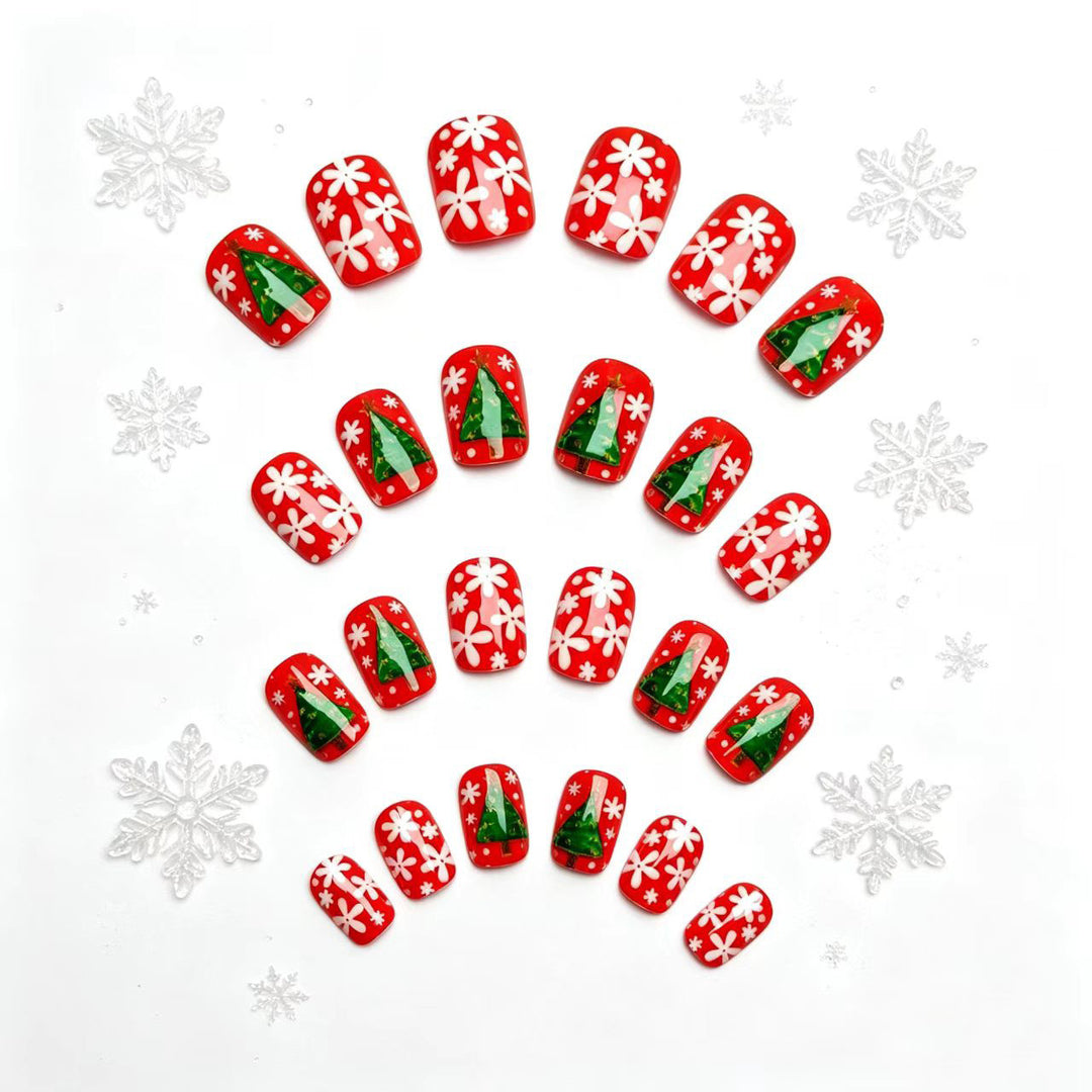 Festive 3D Christmas Tree Nail Art Kalsten