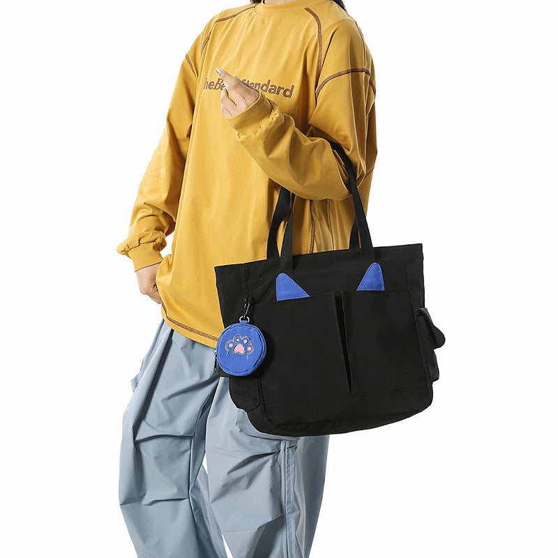 Playful Cat Ear Design Tote Bag Kalsten