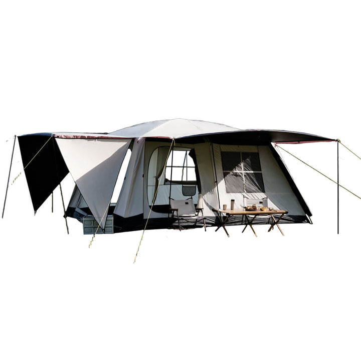 large family capacity blackout PVC dome tent with triple-door multi-window living area Kalsten