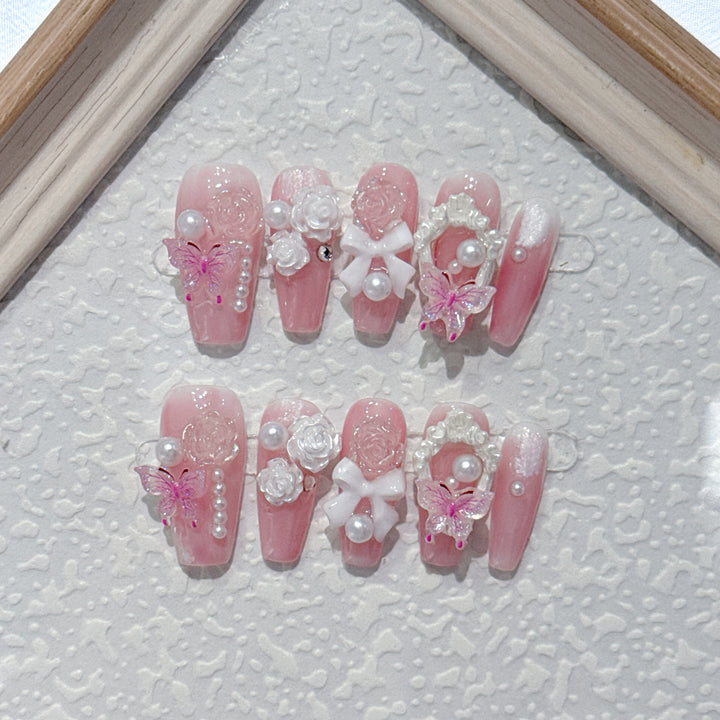 Elegant Decorative Press-On Nails