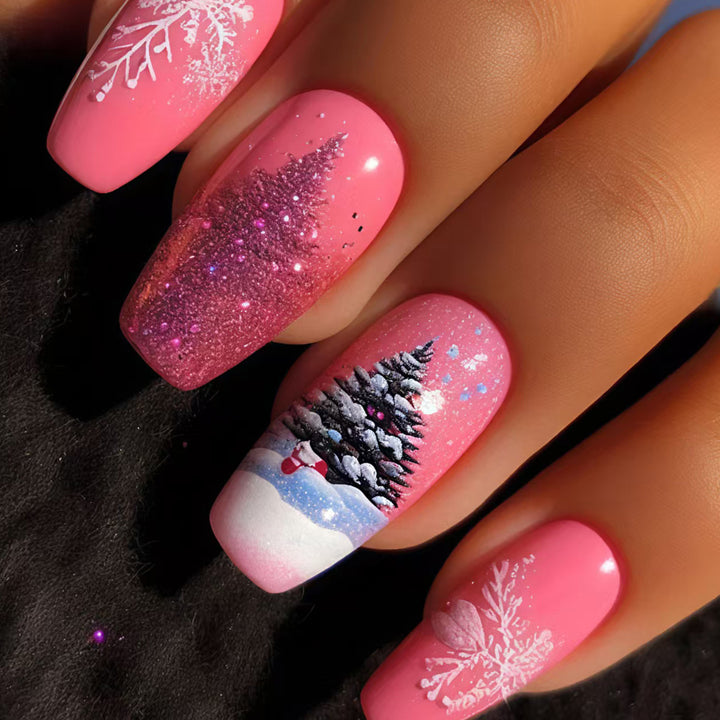 Artificial nails with winter Christmas design Kalsten