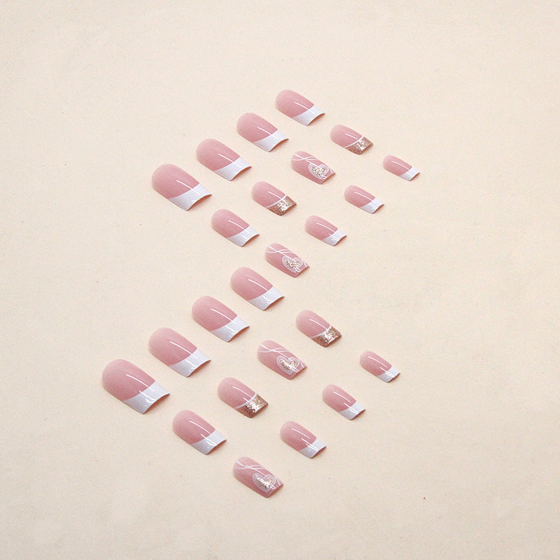 Heart-Design Press-On Nail Art Tips Kalsten