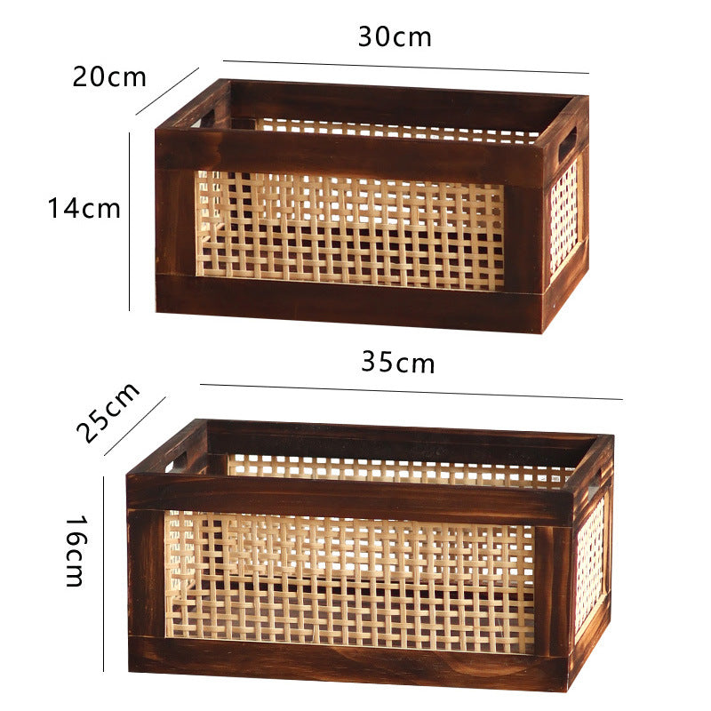 Storage basket made of natural wood Kalsten