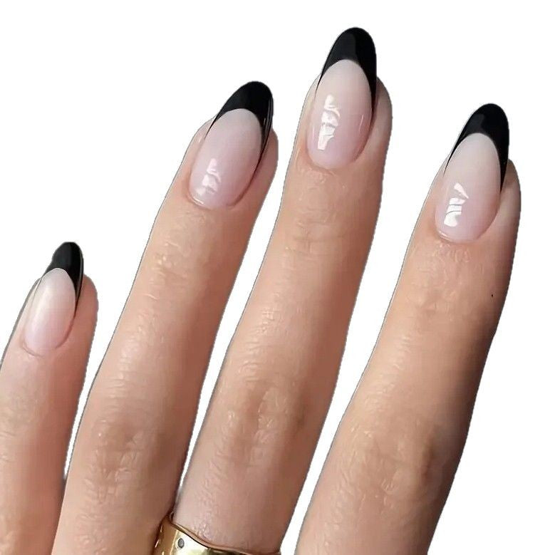 Elegant Black French Tip Acrylic Nail Enhancements Kalsten