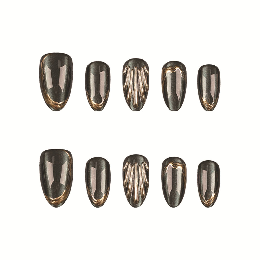 Glamorous Metallic Press-On Nail Set