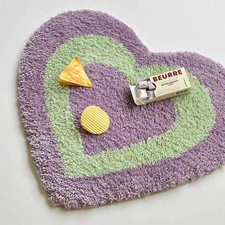 Heart-Shaped Plush Bath Mat Kalsten