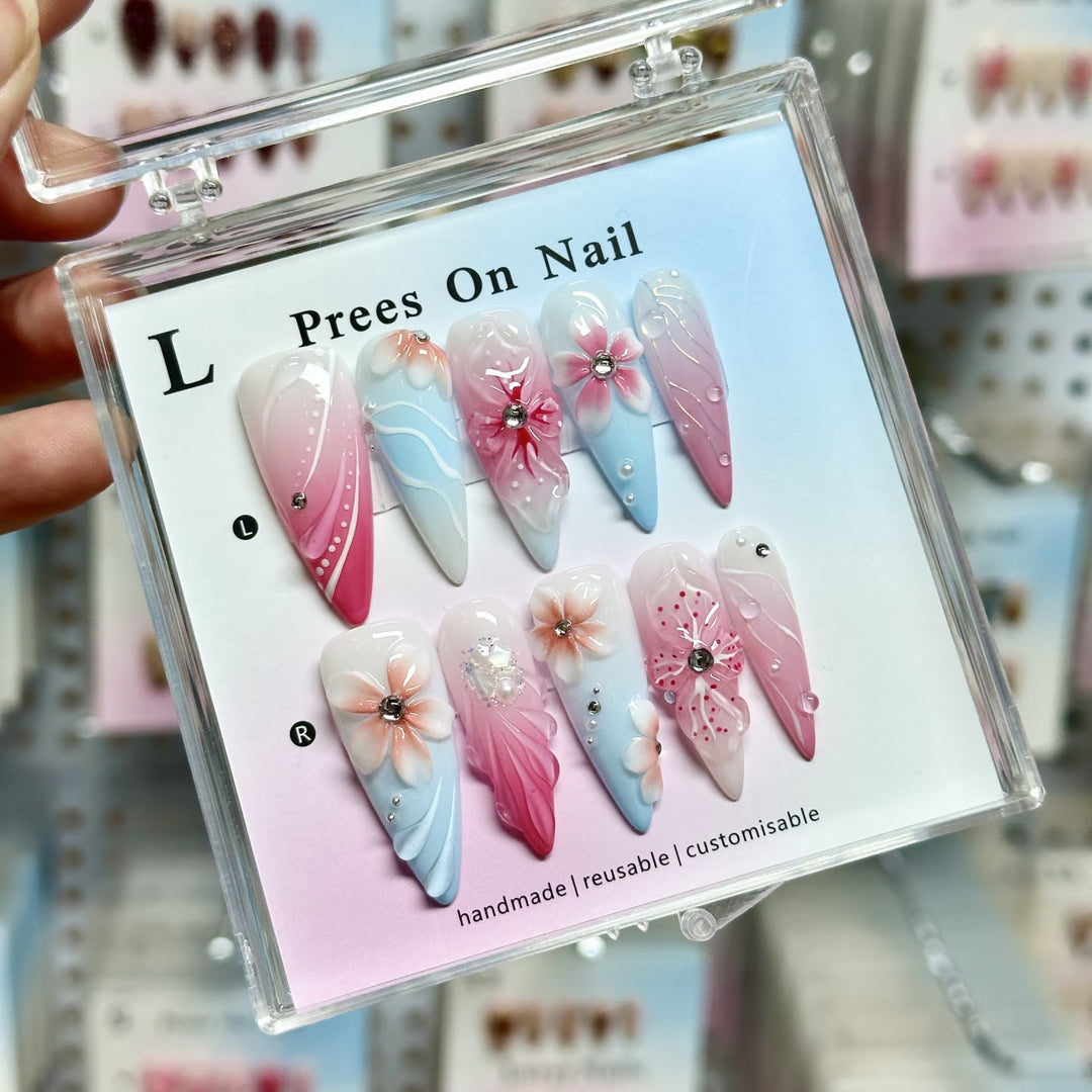 Artistic Floral Press-On Nails  1791773241