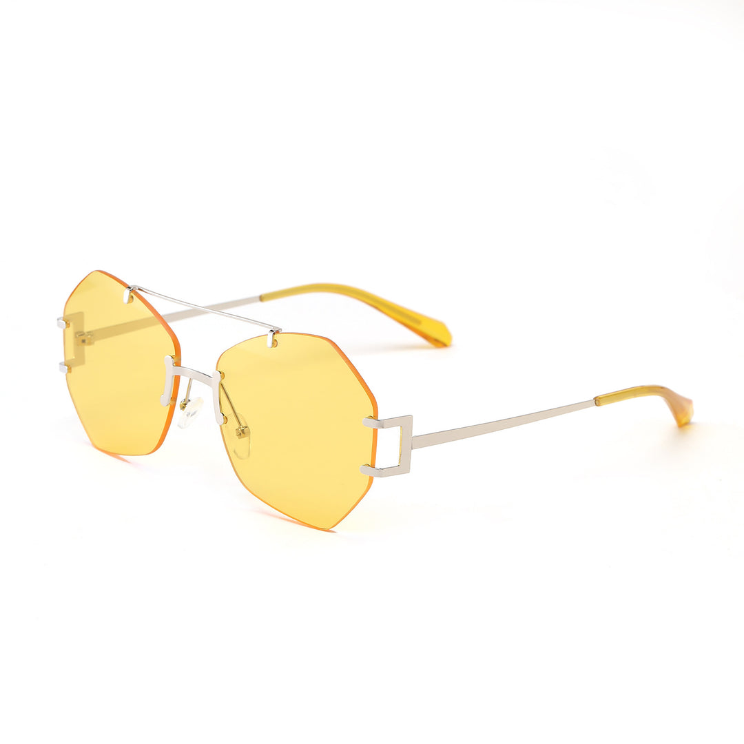 Women's fashionable octagonal sunglasses with delicate metal frame Kalsten