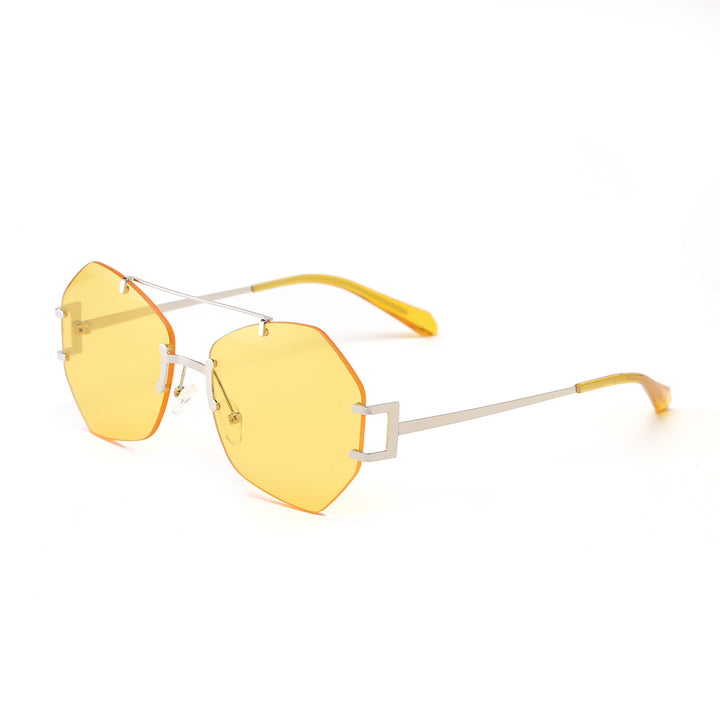 Women's fashionable octagonal sunglasses with delicate metal frame Kalsten