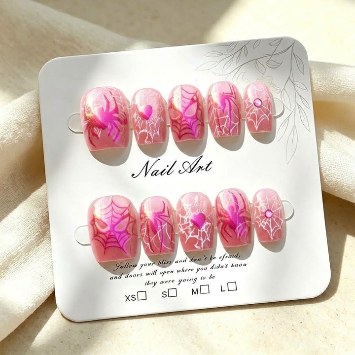 Spider Web Design Press-On Nail Set