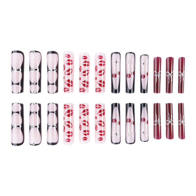 Artistic Kiss-Design Nail Set