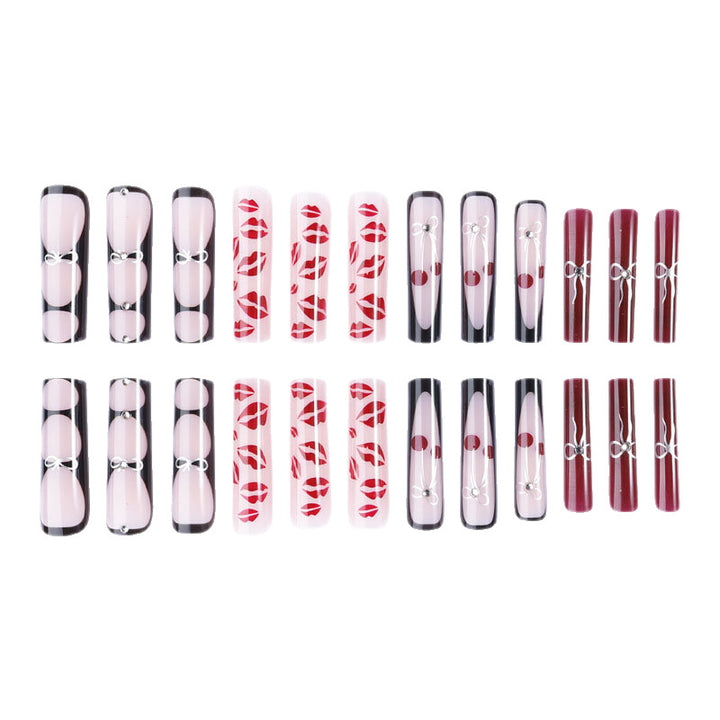 Artistic Kiss-Design Nail Set