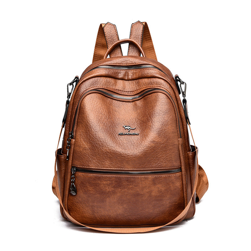 Vintage-Inspired Leather Backpack Kalsten