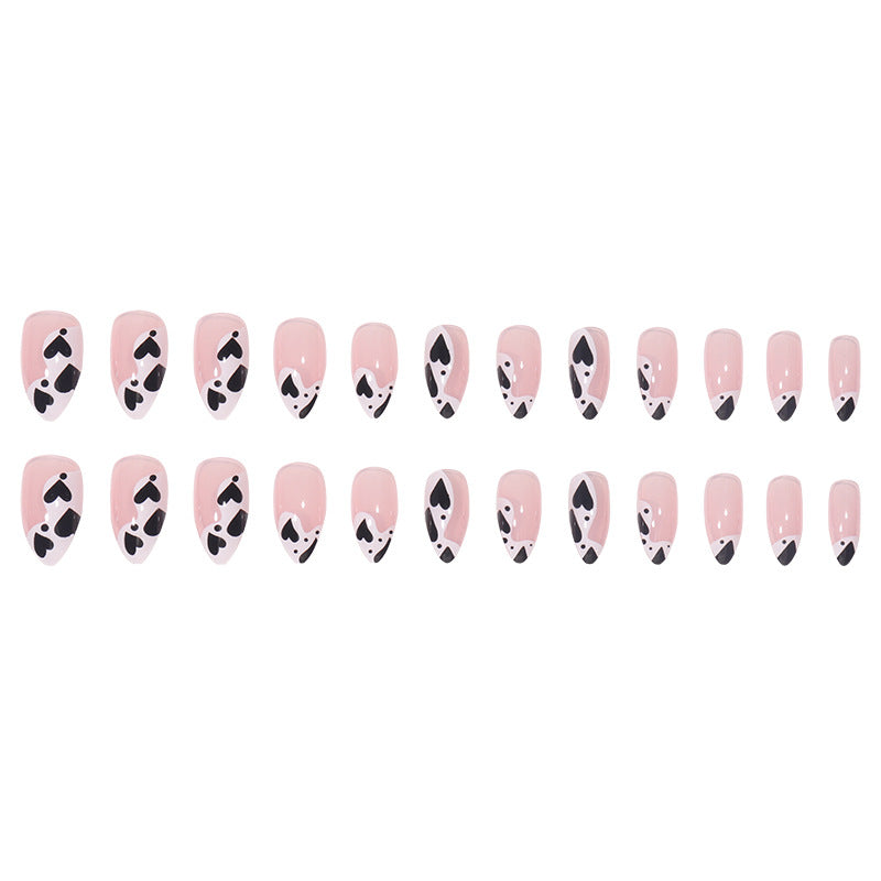 Artistic Heart and Cow Print Press-On Nails Kalsten