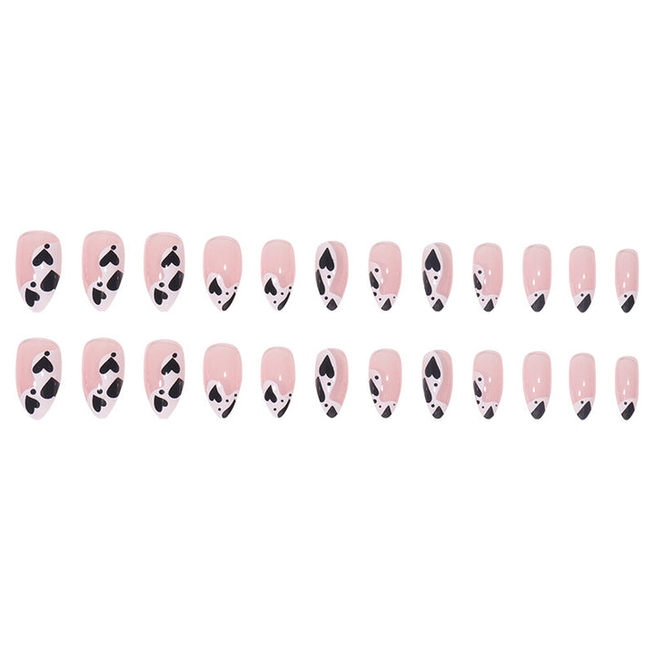 Artistic Heart and Cow Print Press-On Nails Kalsten