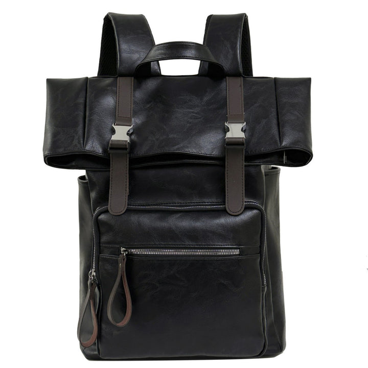 Roll-Top Leather Backpack