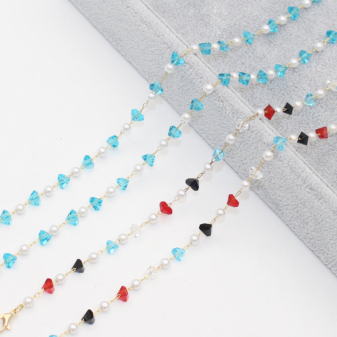 Stylish Pearl and Crystal Eyewear Chain Kalsten