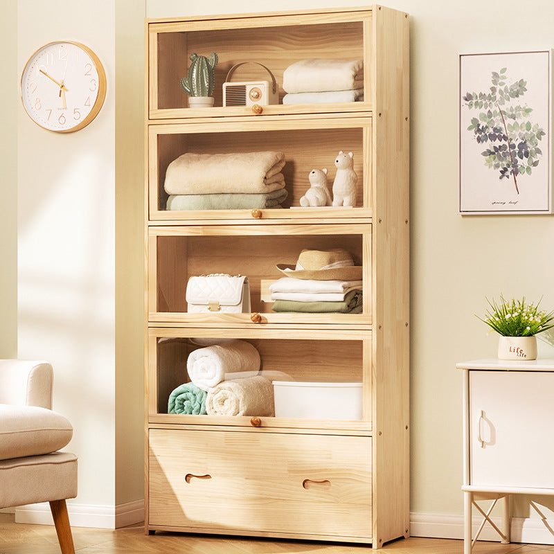Storage display case with transparent glass doors and five adjustable shelves Kalsten