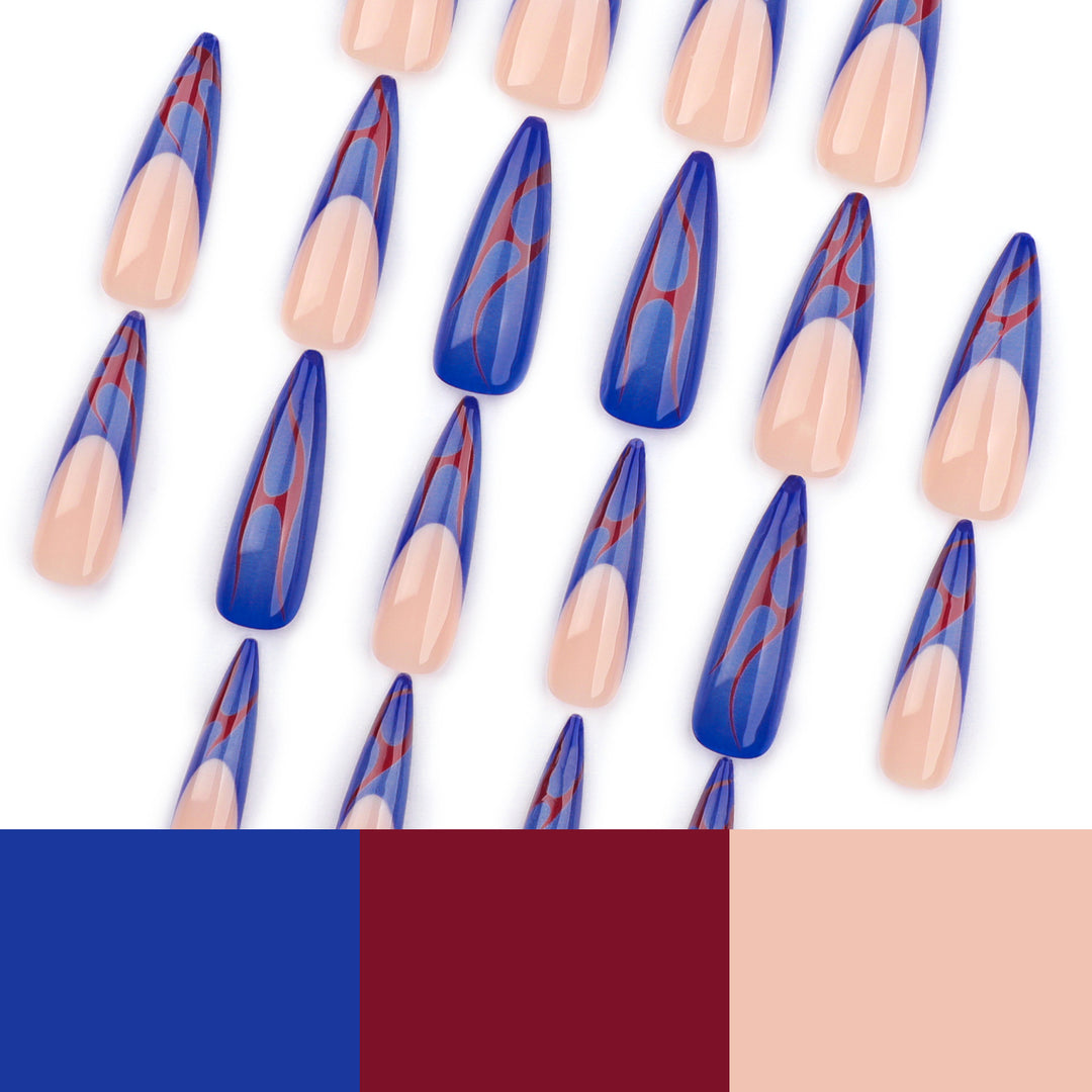 Artful stiletto nails with colorful designs and creative accents Kalsten