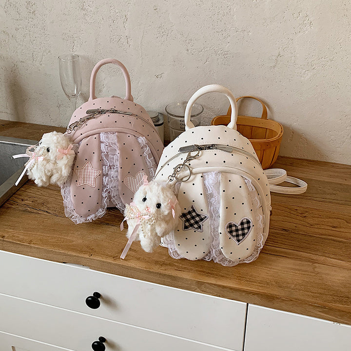 Cute backpack with detailed bunny ears applique Kalsten