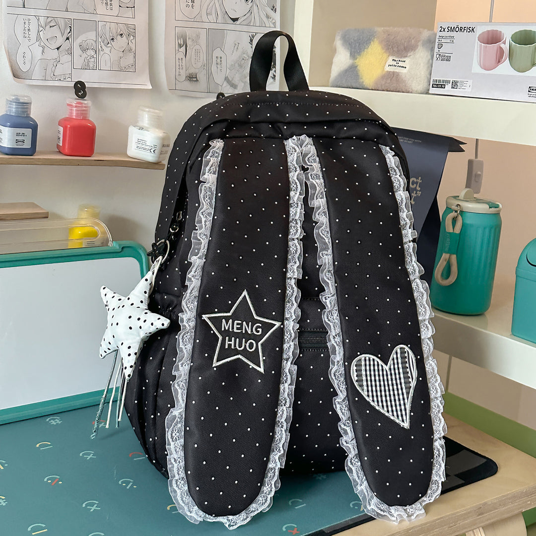 Cute Bunny-Ear Design Embellished Backpack Kalsten