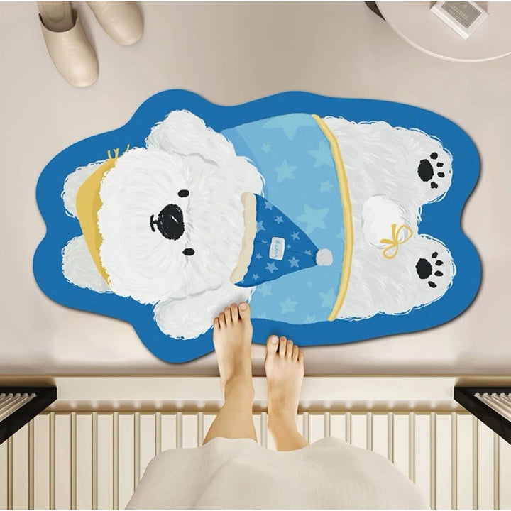 Plush Dog-Themed Bath Mat