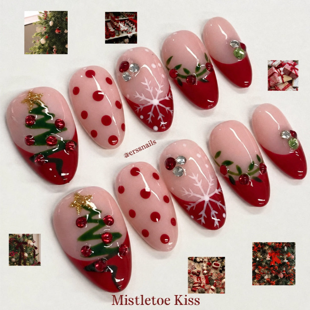 Festive artificial nails with Christmas motifs Kalsten