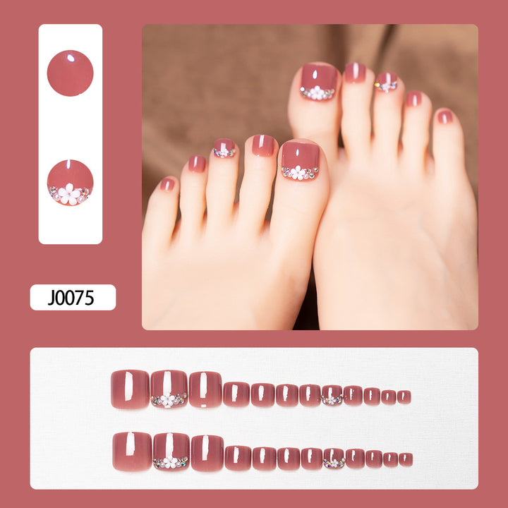 Glittery French Tip Toe Nail Art