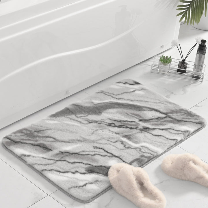 Plush Marble Design Bath Mat Kalsten