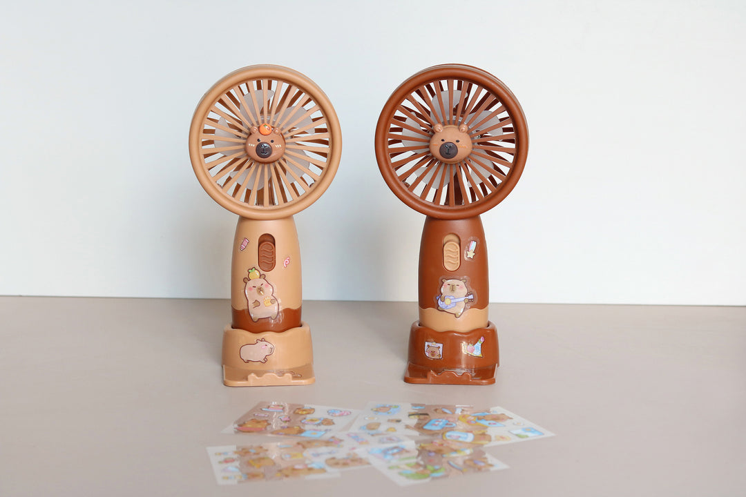 Unisex Handheld Fan with Animal Design and Customizable Stickers Kalsten