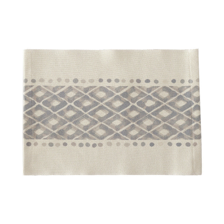 Woven placemat made of cotton blend with geometric diamond trim and fine texture Kalsten