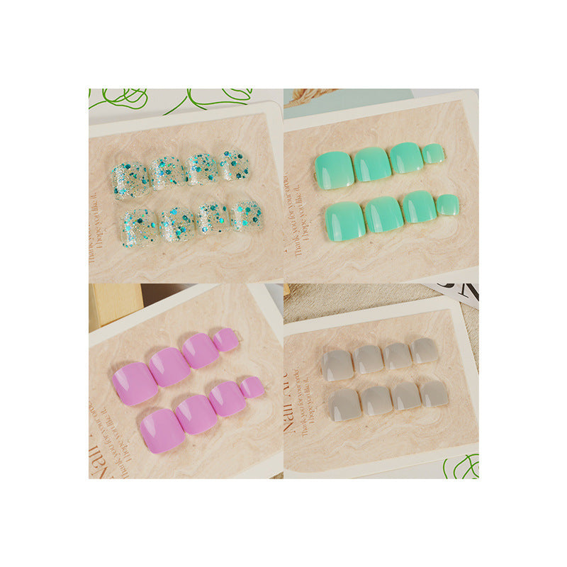 Elegantly Shaped Glossy Press-On Nail Art Set