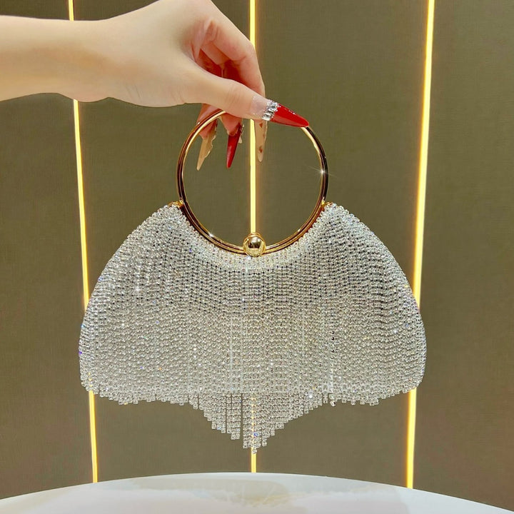 Crystal-Studded Decorative Evening Handbag