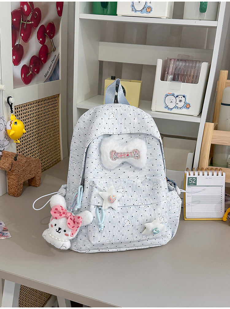 Cute Plush Embellished Backpack Kalsten