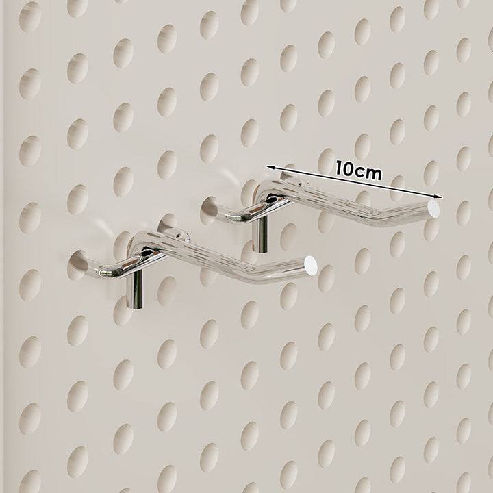 S-Shaped Offset Pegboard Utility Hooks with Support Post