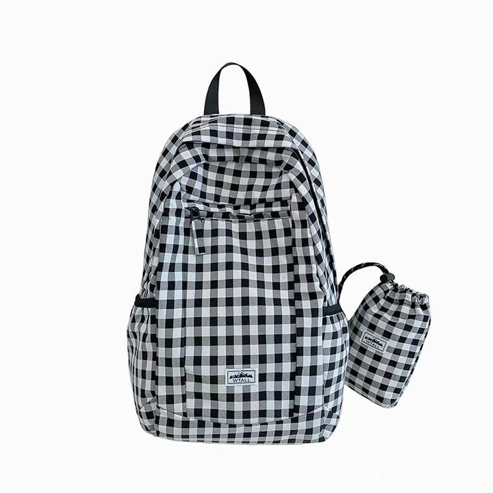 Gingham Patterned Lightweight Backpack Kalsten