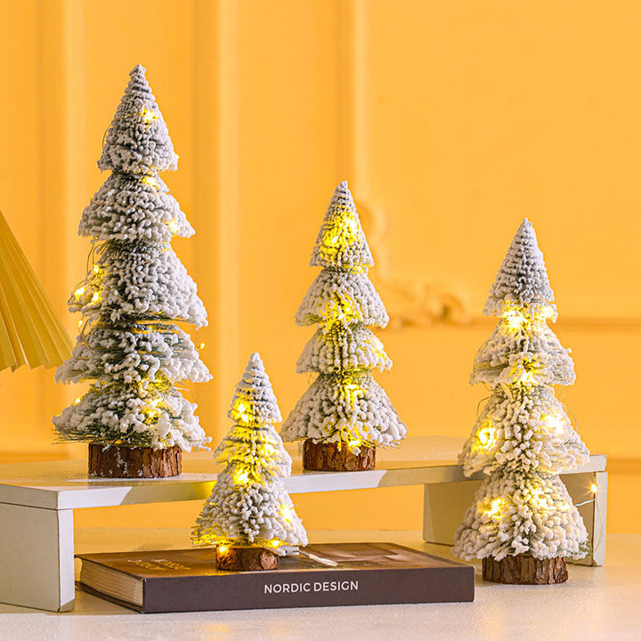 Illuminated Mini Frosted Christmas Tree Decoration Kalsten
