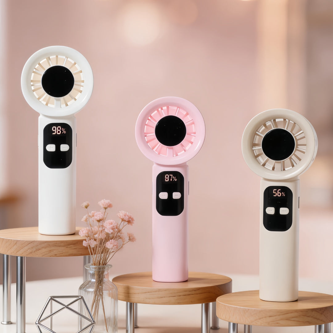 Unisex nan bladeless Mini handheld fan with digital display and USB charging function Kalsten