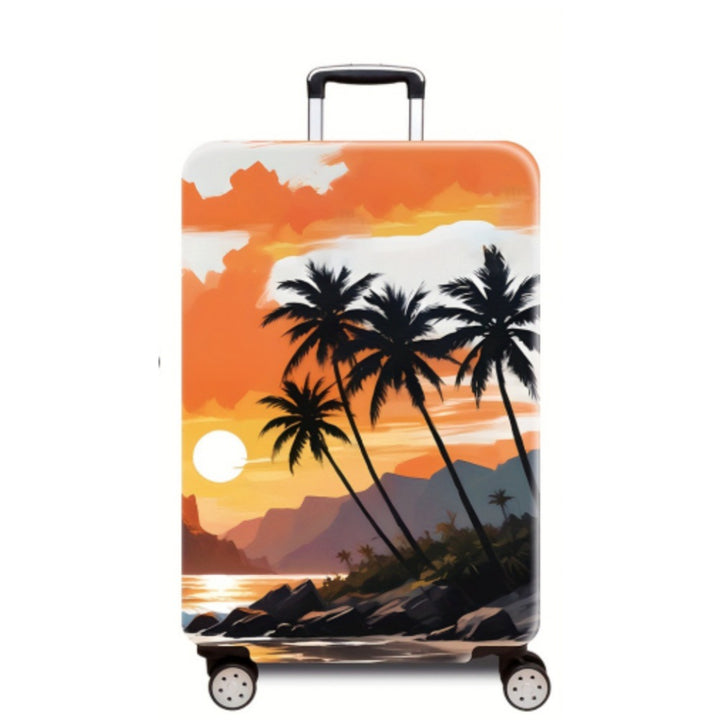 Women's Hard Shell Suitcase with Tropical Landscape Design Kalsten